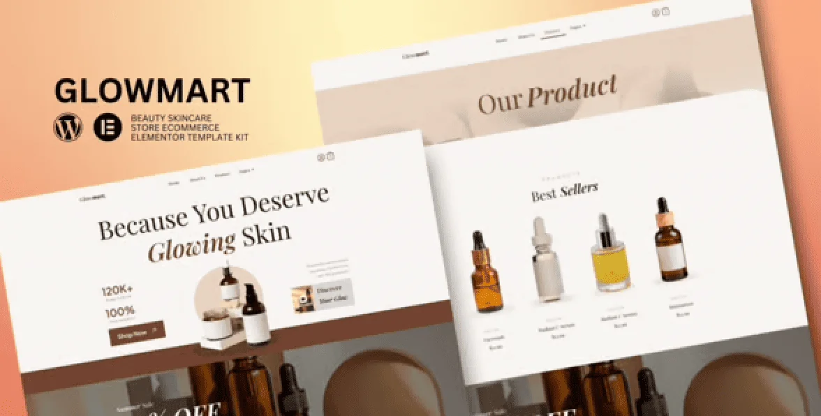 Glowmart – Beauty Cosmestics and Skincare Ecommerce Elementor Template Kit