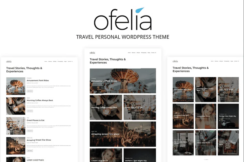 Ofelia – Travel Personal WordPress Blog Theme