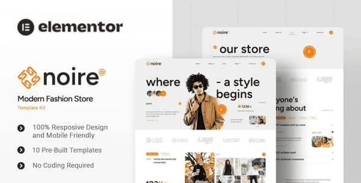 Noire – Modern Fashion Store Elementor Template Kit