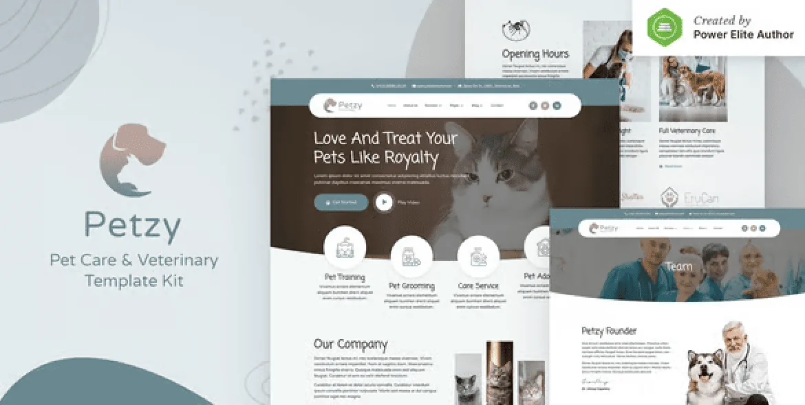 Petzy – Pet Care and Veterinary Elementor Template Kit